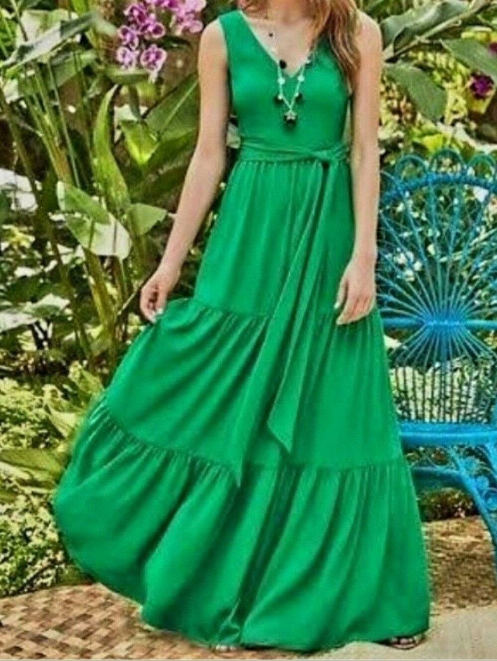NWT Lilly Pulitzer Emerald Green Maurine Tiered Maxi Dress